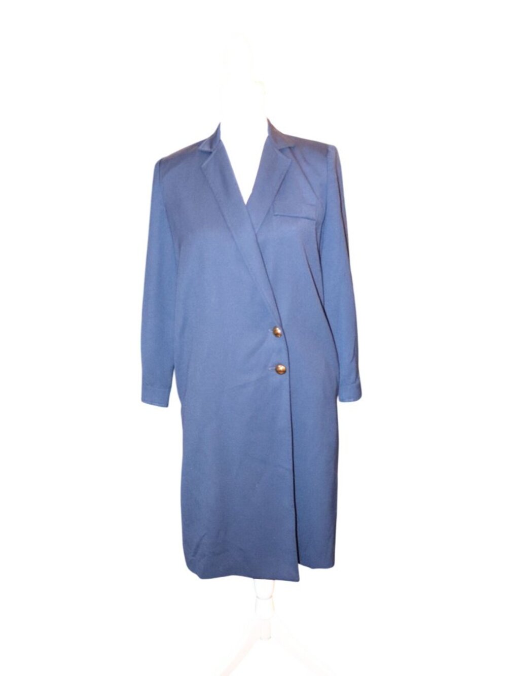 Evan-Picone Petites Navy Blue Buttoned Long Blazer Dress Vintage, Size 6